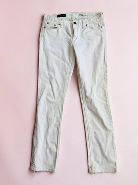 J CREW White Denim Matchstick Jeans Size 28 Short